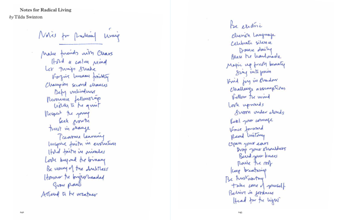 Tilda Swinton: Ongoing